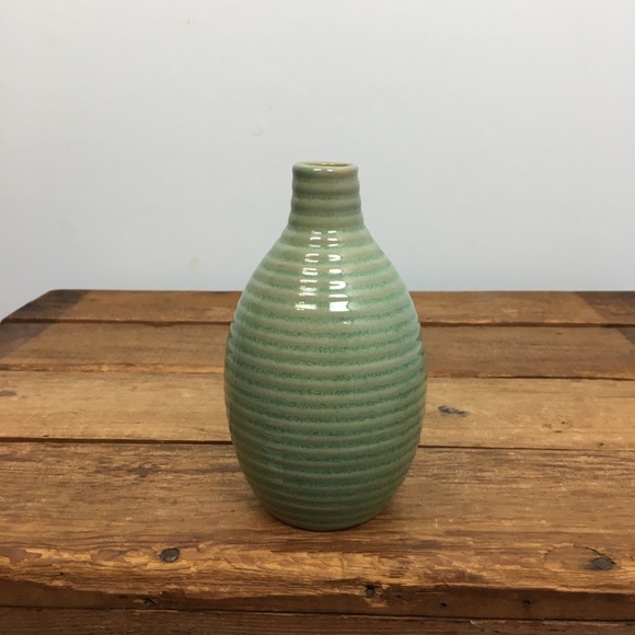 MCM Green Ombre Coiled Gourd Pottery Vase - Picture 4 of 9